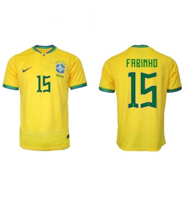 Maillot de foot Brésil Fabinho #15 Domicile Monde 2022 Manches Courte